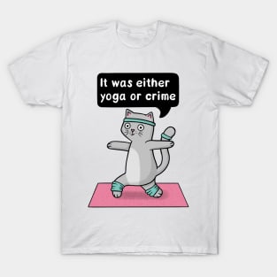 Yoga or Crime Cat T-Shirt